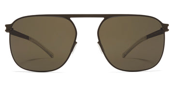 Mykita® MIKKO MYK MIKKO Matte Silver / Polarized Pro Amber Brown 55 - Camou Green / Raw Green Solid  Sunglasses