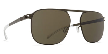 Mykita® MIKKO MYK MIKKO Matte Silver / Polarized Pro Amber Brown 55 - Camou Green / Raw Green Solid  Sunglasses