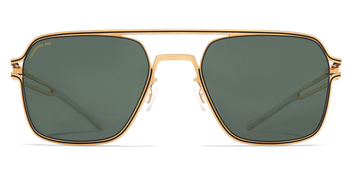 Mykita® RIKU MYK RIKU Gold/Black/ Polarized Pro Green 15 55 - Gold/Black/ Polarized Pro Green 15 Sunglasses