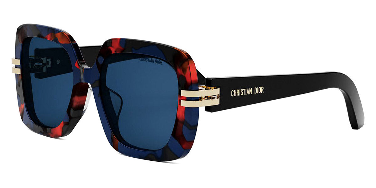 Dior® CDIOR S2F - Shiny Coloured Havana/Lenses Blue Organic 28B0 Sunglasses