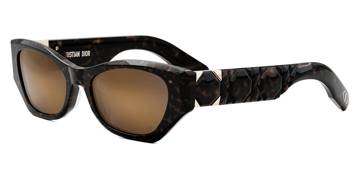 Dior® LADY 95.22 B1I - Shiny Dark Havana/Lenses Brown Mirror Organic 20F5 Sunglasses