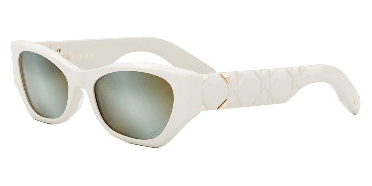 Dior® LADY 95.22 B1I - Shiny Ivory/Lenses Roviex Mirror Organic 95F7 Sunglasses