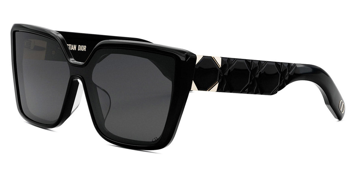 Dior® LADY 95.22 S2F - Shiny Black/Lenses Smoke Organic 10A0 Sunglasses