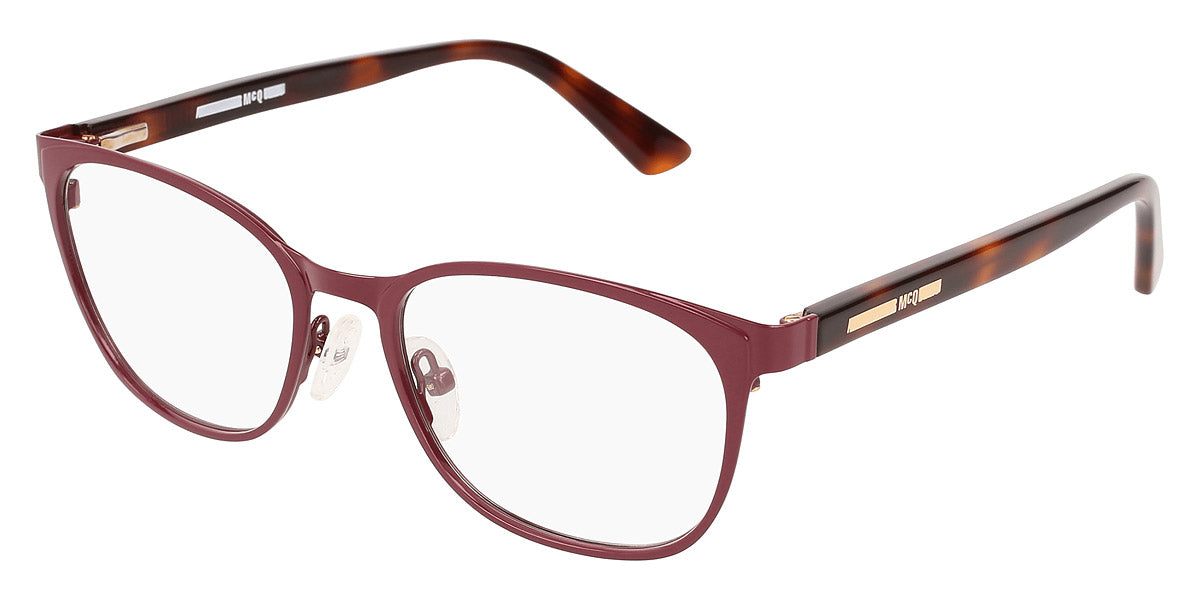 Alexander McQueen® MQ0116OP AM MQ0116OP-003 50 - Burgundy / Havana Eyeglasses