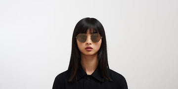 Mykita® ALESSIA MYK ALESSIA Gold/Jet Black / Brilliant Grey Solid 55 - Gold/Jet Black / Brilliant Grey Solid Sunglasses