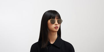 Mykita® ALESSIA MYK ALESSIA Gold/Jet Black / Brilliant Grey Solid 55 - Gold/Jet Black / Brilliant Grey Solid Sunglasses