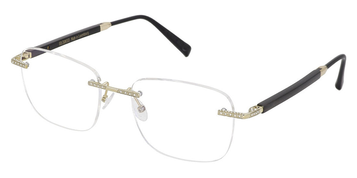 Gold & Wood® ALTESSE 01 G&W ALTESSE 01 D 05 01 CM4 - D.05.01.CM4 Champagne Gold Plated (about 8,2 grams) 48 White Brilliant Cut Diamonds Eyeglasses