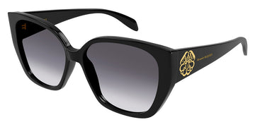 Alexander McQueen® AM0284S AM0284S 002 58 - Black Sunglasses