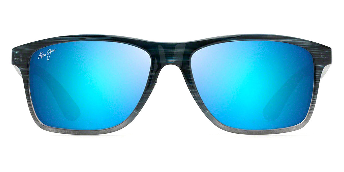 Maui Jim® Onshore B798-03S - Blue Black Stripe Fade / Blue Hawaii Sunglasses