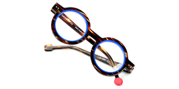 Sabine Be® Be Addict - Shiny Veined Tortoise Dark / Shiny Blue Klein Eyeglasses