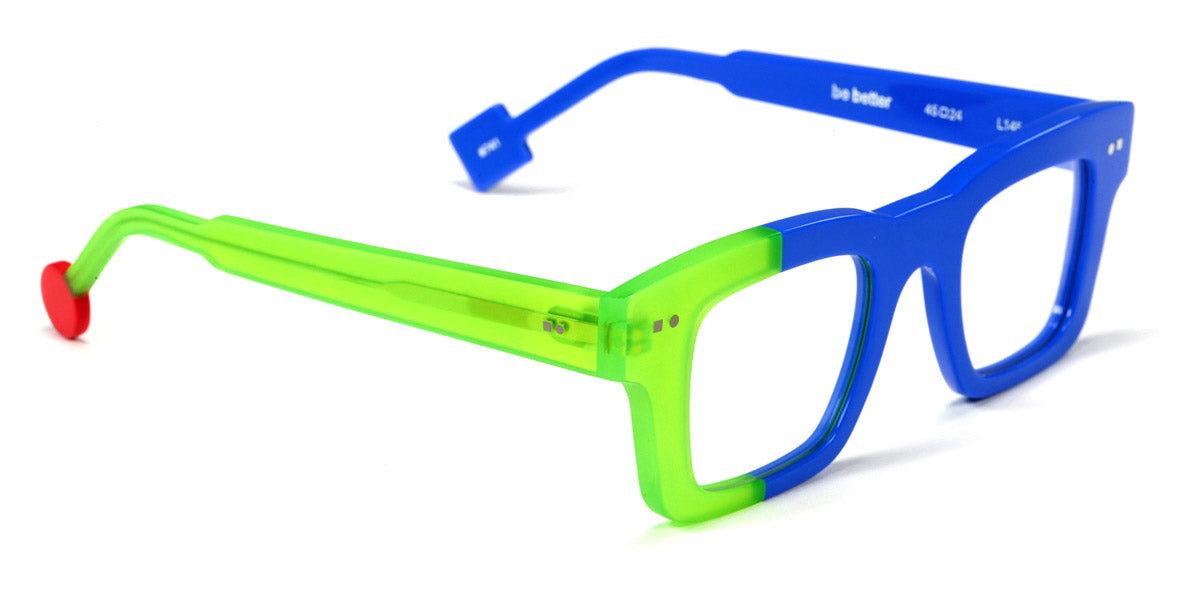 Sabine Be® Be Better SB Be Better 741 45 - Shiny Majorelle Blue / Matte Translucent Neon Green Eyeglasses