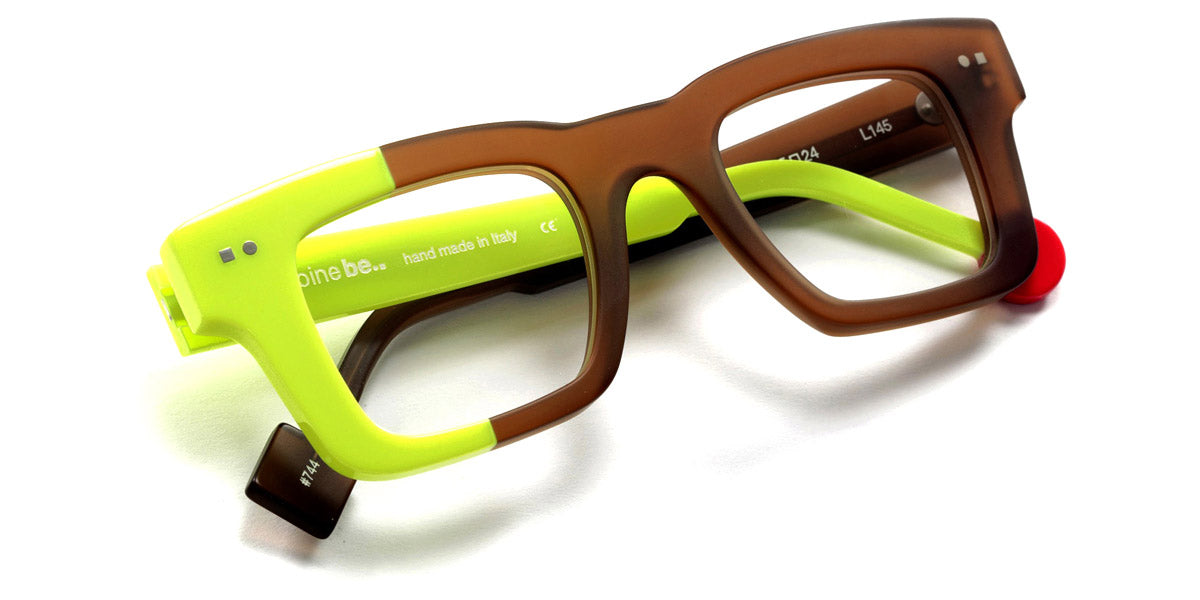 Sabine Be® Be Better SB Be Better 744 45 - Translucent Cognac Matte / Shiny Neon Yellow Eyeglasses