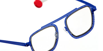 Sabine Be® Be Boyish Hole SB Be Boyish Hole 499 52 - Majorelle Blue Perforated Satin / Polished Palladium Eyeglasses