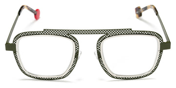 Sabine Be® Be Boyish Hole SB Be Boyish Hole 653 52 - Khaki Satin Perforated / Polished Palladium Eyeglasses