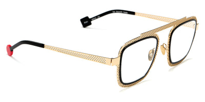 Sabine Be® Be Boyish Hole SB Be Boyish Hole 654 52 - Pale Yellow Gold Polished Perforated / Shiny Black Eyeglasses