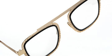 Sabine Be® Be Boyish Hole SB Be Boyish Hole 654 52 - Pale Yellow Gold Polished Perforated / Shiny Black Eyeglasses