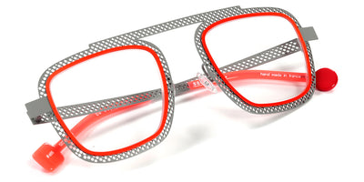 Sabine Be® Be Boyish Hole SB Be Boyish Hole 655 52 - Perforated Satin Gray / Neon Orange Satin Eyeglasses