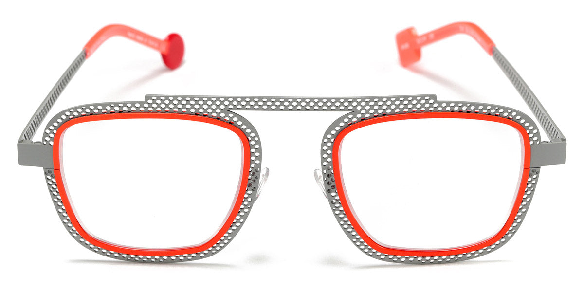 Sabine Be® Be Boyish Hole SB Be Boyish Hole 655 52 - Perforated Satin Gray / Neon Orange Satin Eyeglasses