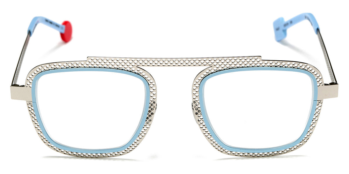 Sabine Be® Be Boyish Hole SB Be Boyish Hole 657 52 - Perforated Polished Palladium / Satin Pastel Blue Eyeglasses