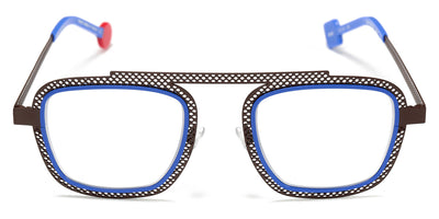 Sabine Be® Be Boyish Hole SB Be Boyish Hole 659 52 - Dark Chocolate Satin Perforated / Blue Majorelle Satin Eyeglasses