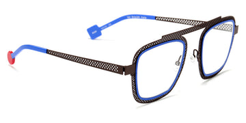 Sabine Be® Be Boyish Hole SB Be Boyish Hole 659 52 - Dark Chocolate Satin Perforated / Blue Majorelle Satin Eyeglasses