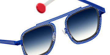 Sabine Be® Be Boyish Hole Sun SB Be Boyish Hole Sun 499 52 - Majorelle Blue Perforated Satin / Polished Palladium Sunglasses