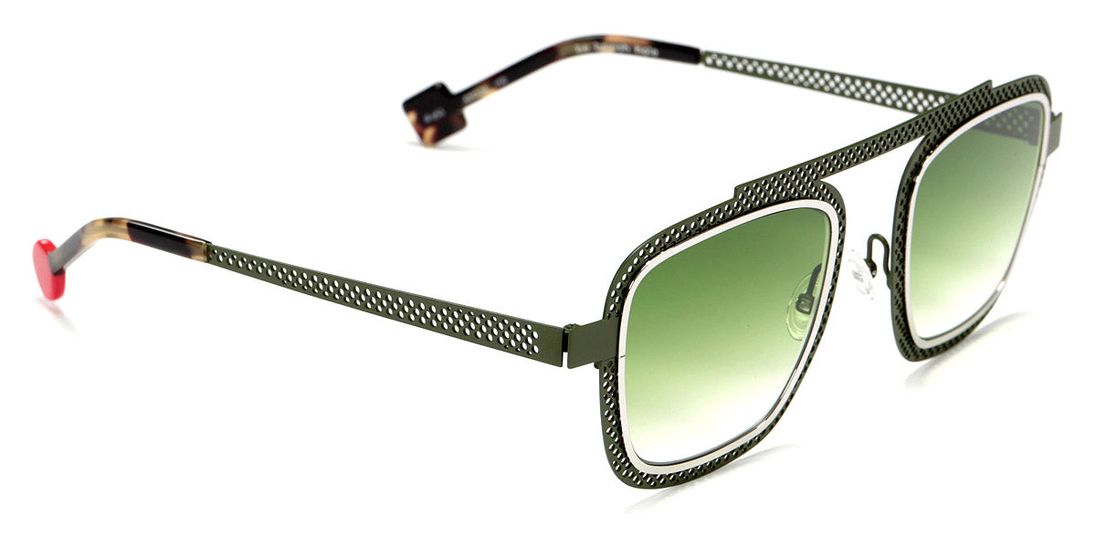 Sabine Be® Be Boyish Hole Sun SB Be Boyish Hole Sun 653 52 - Khaki Satin Perforated / Polished Palladium Sunglasses