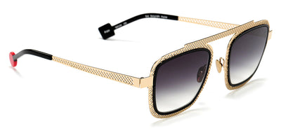 Sabine Be® Be Boyish Hole Sun SB Be Boyish Hole Sun 654 52 - Pale Yellow Gold Polished Perforated / Shiny Black Sunglasses