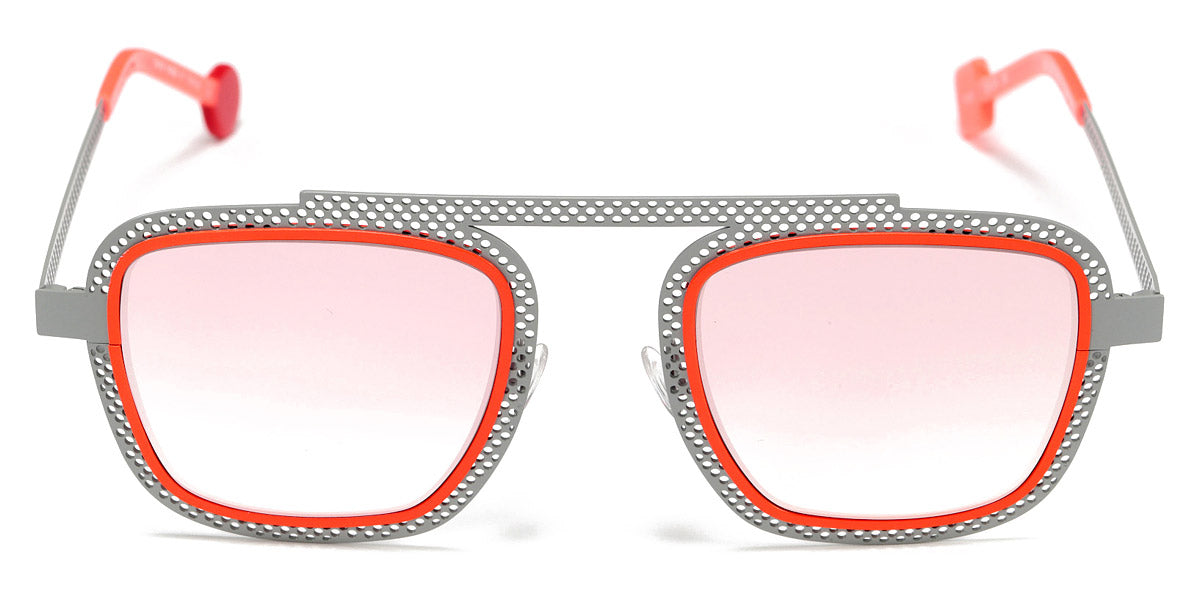 Sabine Be® Be Boyish Hole Sun SB Be Boyish Hole Sun 655 52 - Perforated Satin Gray / Neon Orange Satin Sunglasses