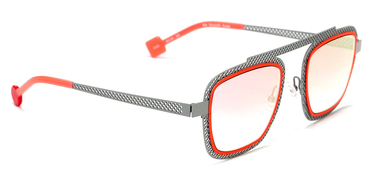 Sabine Be® Be Boyish Hole Sun SB Be Boyish Hole Sun 655 52 - Perforated Satin Gray / Neon Orange Satin Sunglasses