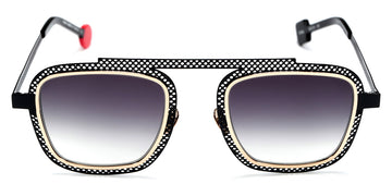 Sabine Be® Be Boyish Hole Sun SB Be Boyish Hole Sun 656 52 - Glossy Black Perforated / Polished Rose Gold Sunglasses