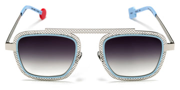 Sabine Be® Be Boyish Hole Sun SB Be Boyish Hole Sun 657 52 - Perforated Polished Palladium / Satin Pastel Blue Sunglasses