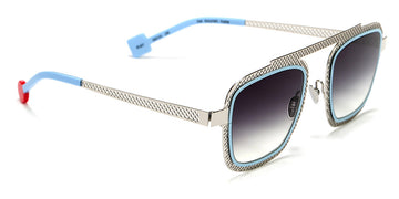 Sabine Be® Be Boyish Hole Sun SB Be Boyish Hole Sun 657 52 - Perforated Polished Palladium / Satin Pastel Blue Sunglasses