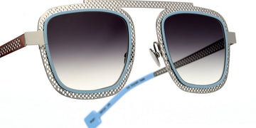 Sabine Be® Be Boyish Hole Sun SB Be Boyish Hole Sun 657 52 - Perforated Polished Palladium / Satin Pastel Blue Sunglasses