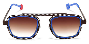 Sabine Be® Be Boyish Hole Sun SB Be Boyish Hole Sun 659 52 - Dark Chocolate Satin Perforated / Blue Majorelle Satin Sunglasses