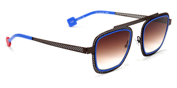 Sabine Be® Be Boyish Hole Sun SB Be Boyish Hole Sun 659 52 - Dark Chocolate Satin Perforated / Blue Majorelle Satin Sunglasses