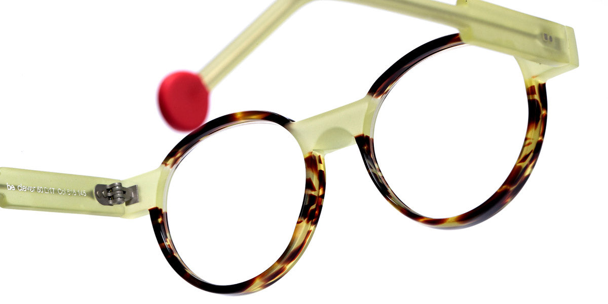 Sabine Be® Be Clever SB Be Clever 616 50 - Shiny Dark Veined Tortoiseshell / Matte Translucent Yellow Eyeglasses