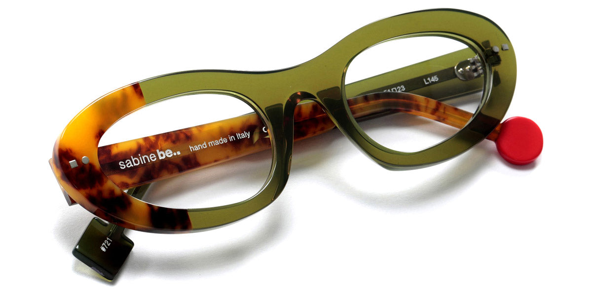 Sabine Be® Be Gaga SB Be Gaga 721 51 - Shiny Translucent Khaki / Shiny Tortoiseshell Eyeglasses