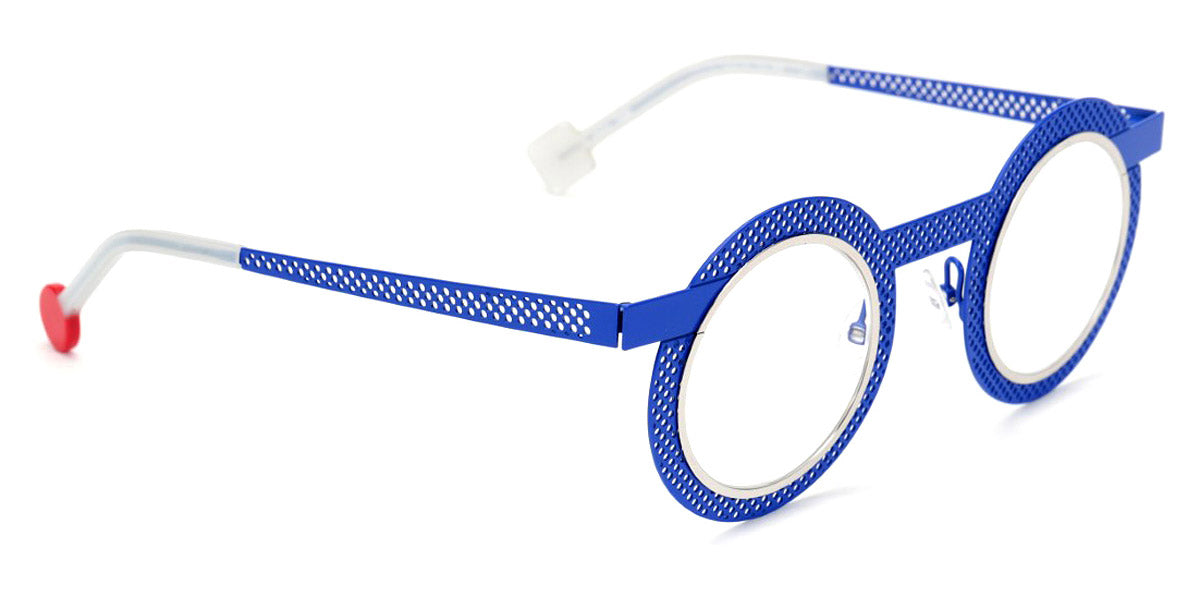 Sabine Be® Be Gipsy Hole SB Be Gipsy Hole 499 43 - Majorelle Blue Perforated Satin / Polished Palladium Eyeglasses