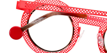 Sabine Be® Be Gipsy Hole SB Be Gipsy Hole 500 43 - Satin Neon Orange Perforated / Polished Rose Gold Eyeglasses