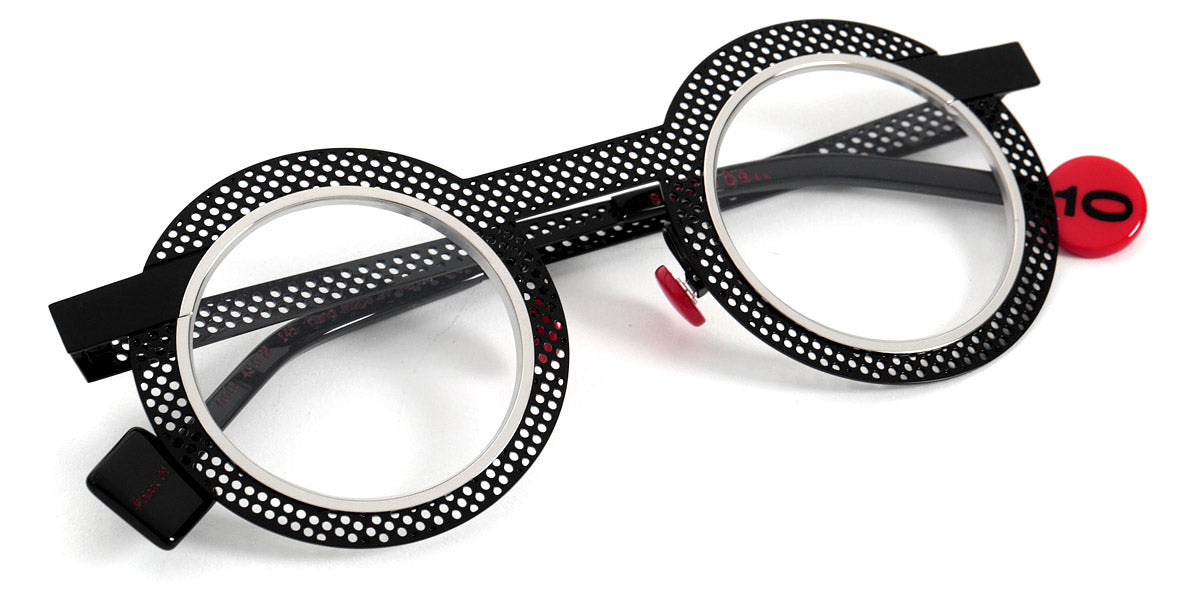 Sabine Be® Be Gipsy Hole SB Be Gipsy Hole black09 43 - Black Lacquered Perforated / Polished Palladium Eyeglasses