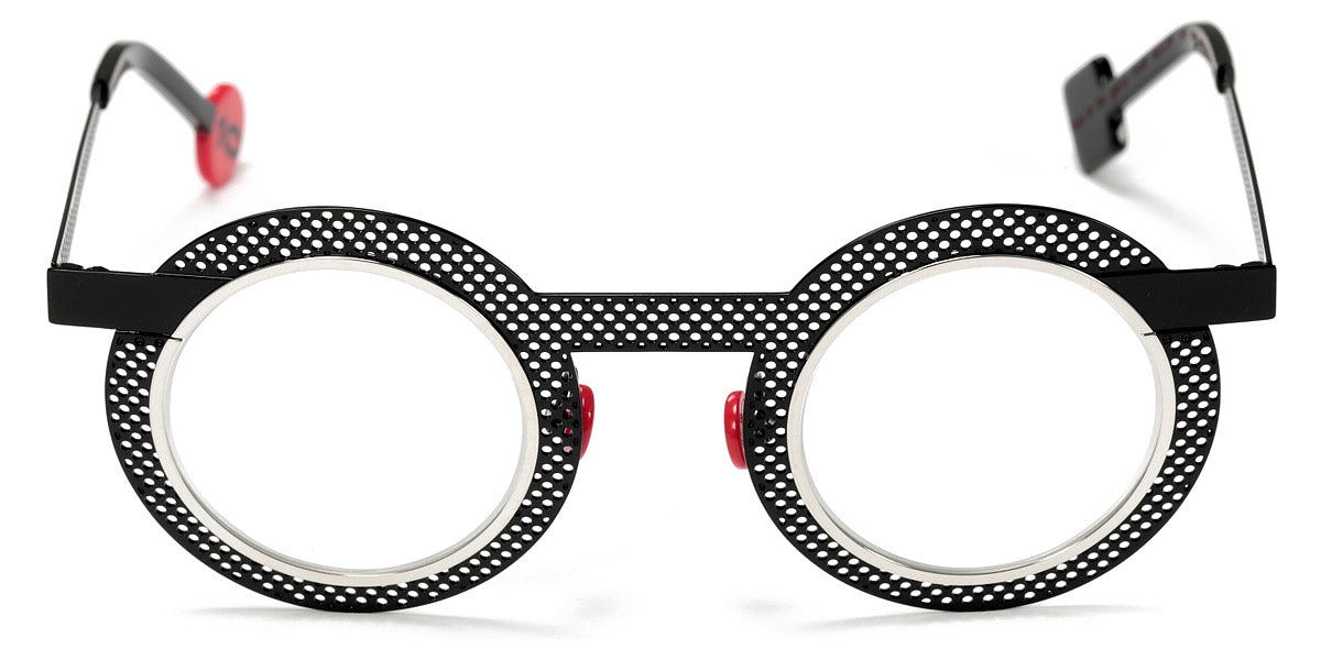 Sabine Be® Be Gipsy Hole SB Be Gipsy Hole black09 43 - Black Lacquered Perforated / Polished Palladium Eyeglasses