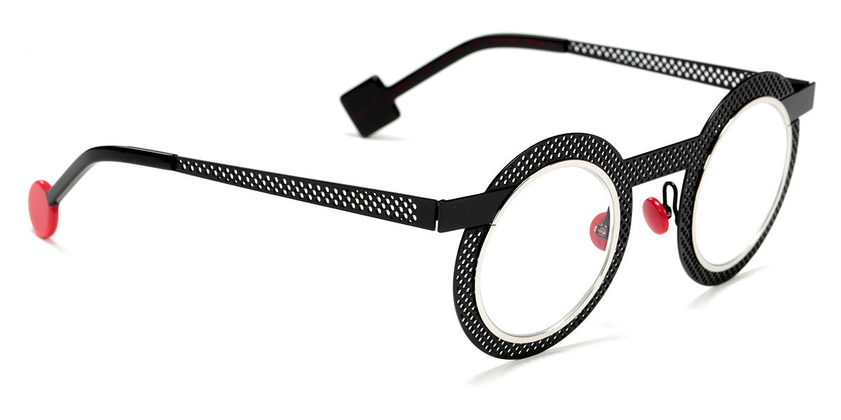 Sabine Be® Be Gipsy Hole SB Be Gipsy Hole black09 43 - Black Lacquered Perforated / Polished Palladium Eyeglasses