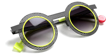 Sabine Be® Be Gipsy Hole Sun SB Be Gipsy Hole Sun 498 43 - Perforated Satin Taupe / Neon Yellow Satin Sunglasses