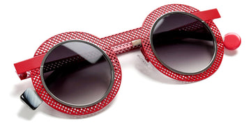 Sabine Be® Be Gipsy Hole Sun SB Be Gipsy Hole Sun 503 43 - Satin Red Perforated / Polished Palladium Sunglasses