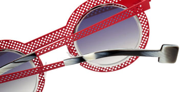 Sabine Be® Be Gipsy Hole Sun SB Be Gipsy Hole Sun 503 43 - Satin Red Perforated / Polished Palladium Sunglasses