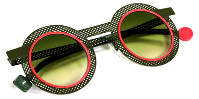 Sabine Be® Be Gipsy Hole Sun SB Be Gipsy Hole Sun 564 43 - Satin Khaki Perforated / Neon Orange Satin Sunglasses