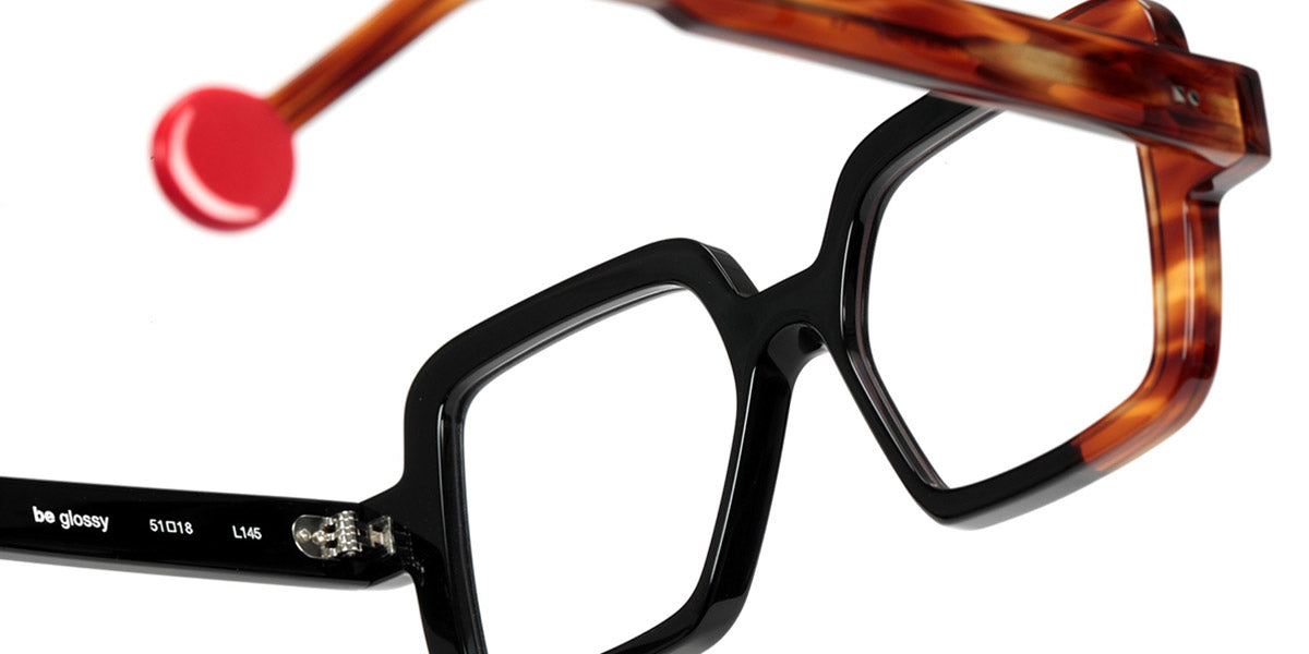 Sabine Be® Be Glossy SB Be Glossy 735 51 - Shiny Black / Shiny Blonde Veined Tortoiseshell Eyeglasses