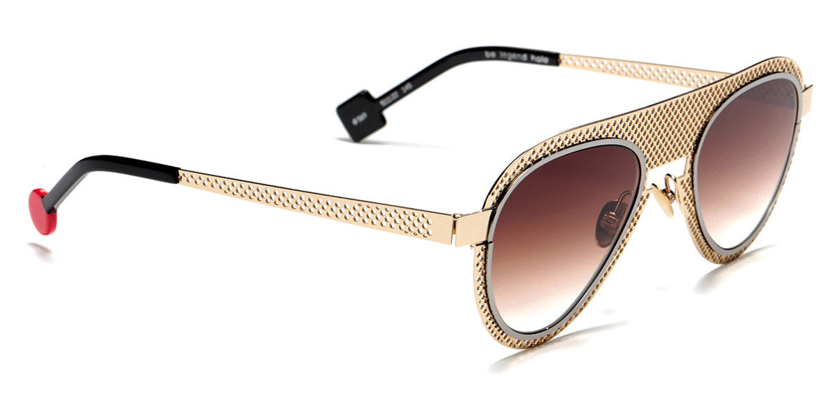 Sabine Be® Be Legend Hole Sun SB Be Legend Hole Sun 569 51 - Polished Pale Gold / Polished Dark Ruthenium Sunglasses