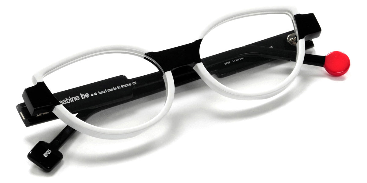 Sabine Be® Be Mine SB Be Mine 705 53 - Shiny White / Shiny Black Eyeglasses